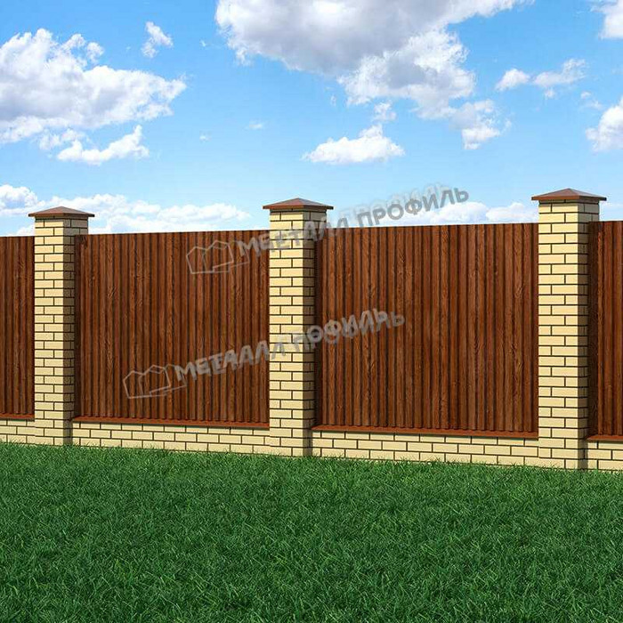 Профлист Металл Профиль C21 0.5 ECOSTEEL® Мореный дуб A фото 3
