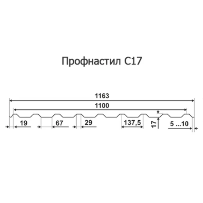 Профнастил Профметалл-24 C17 0.55 Полимерный RR 29