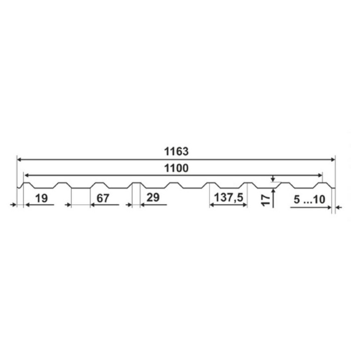 Профнастил Профлист-Металл C17ПГ 0.65 Полимерный RAL 6018